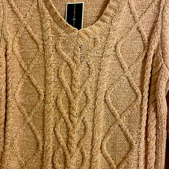 Karen Scott new v-neck pullover sweater! Soft and warm. Lovely blush color. SZ M - Picture 3 of 10